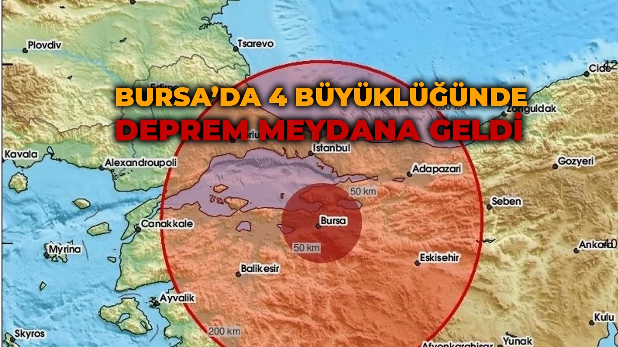 Bursa’da 4 büyüklüğünde deprem